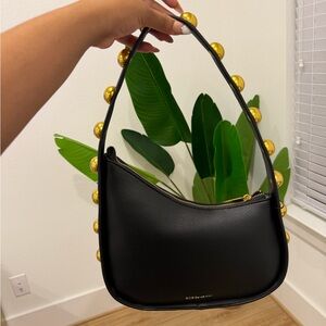 BCBGeneration Black Shoulder Bag with Gold Spheres